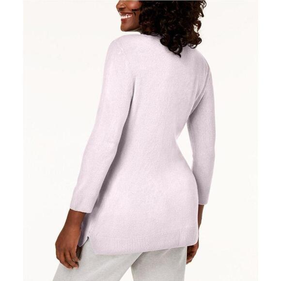 Karen Scott Petite Luxsoft V-Neck Sweater Blush PM - Picture 2 of 3